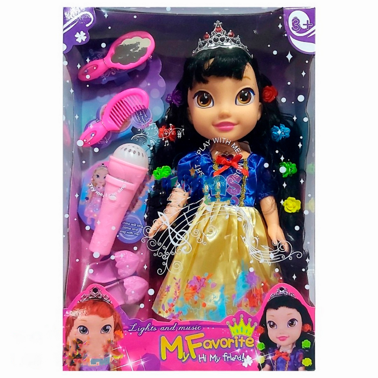 Muñeca Princesa Blanca Nieves Luces Niña Sonido + Baterias 